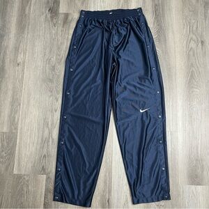 Vintage Nike Sports Tear Away Snap Pants Mens Size XL Basketball Navy Blue Satin